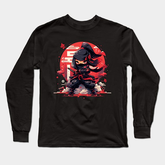 Kunoichi ninja girl Long Sleeve T-Shirt by Genbu